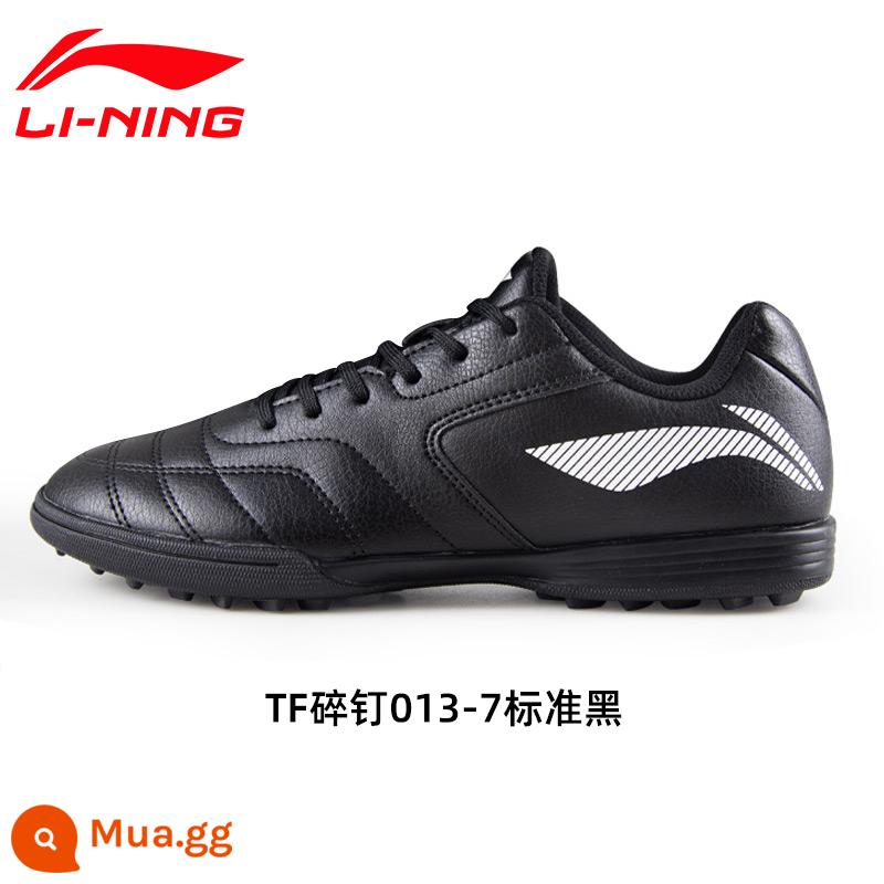 Chính hãng Li Ning trẻ em người lớn giày đá bóng nam nữ tiểu học bé trai đinh gãy giày TF training chân da cỏ nhân tạo - Tiêu chuẩn đen/trắng