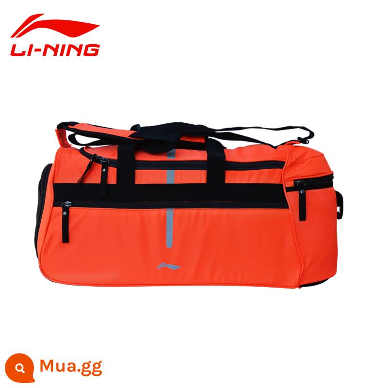 Túi thể thao Li Ning Túi đeo vai đơn nam Túi xách dung tích lớn Túi xô Ba lô tập thể dục giải trí cho nữ Túi du lịch - Túi tập tay đeo vai màu cam huỳnh quang ABDM017-2