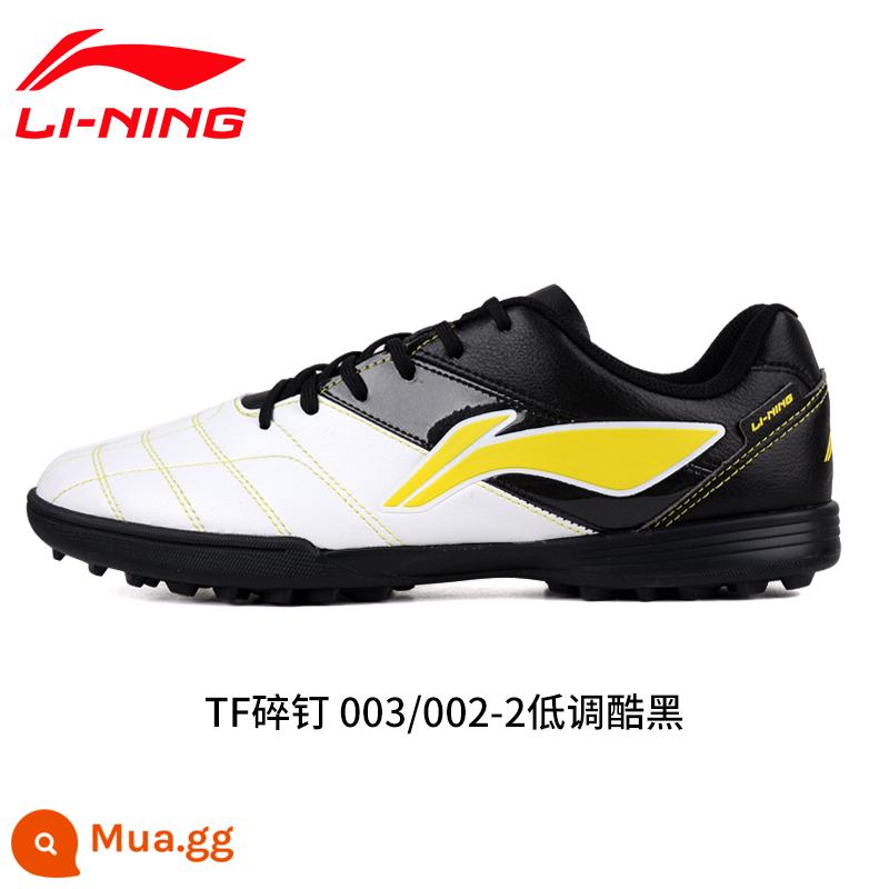 Chính hãng Li Ning trẻ em người lớn giày đá bóng nam nữ tiểu học bé trai đinh gãy giày TF training chân da cỏ nhân tạo - Tiêu chuẩn đen/vàng