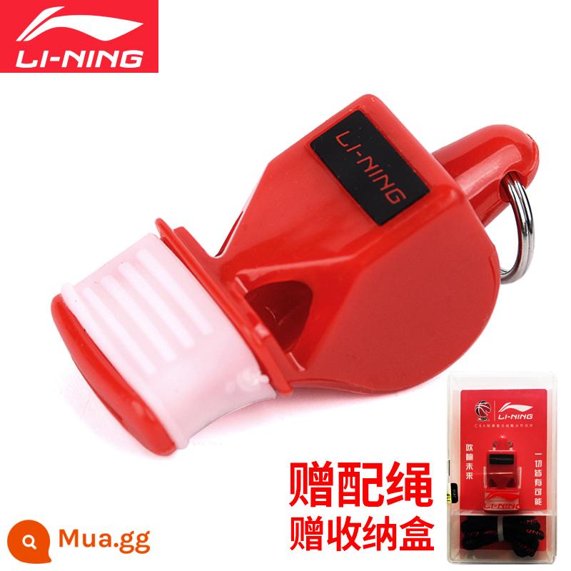 Li Ning còi giáo viên thể thao còi bóng rổ trọng tài huấn luyện viên huấn luyện thể thao ngoài trời cuộc thi đặc biệt cá heo lớn - Mẫu tiêu chuẩn màu đỏ Li Ning [Dây đeo miễn phí + Miếng bảo vệ miệng/952-3]