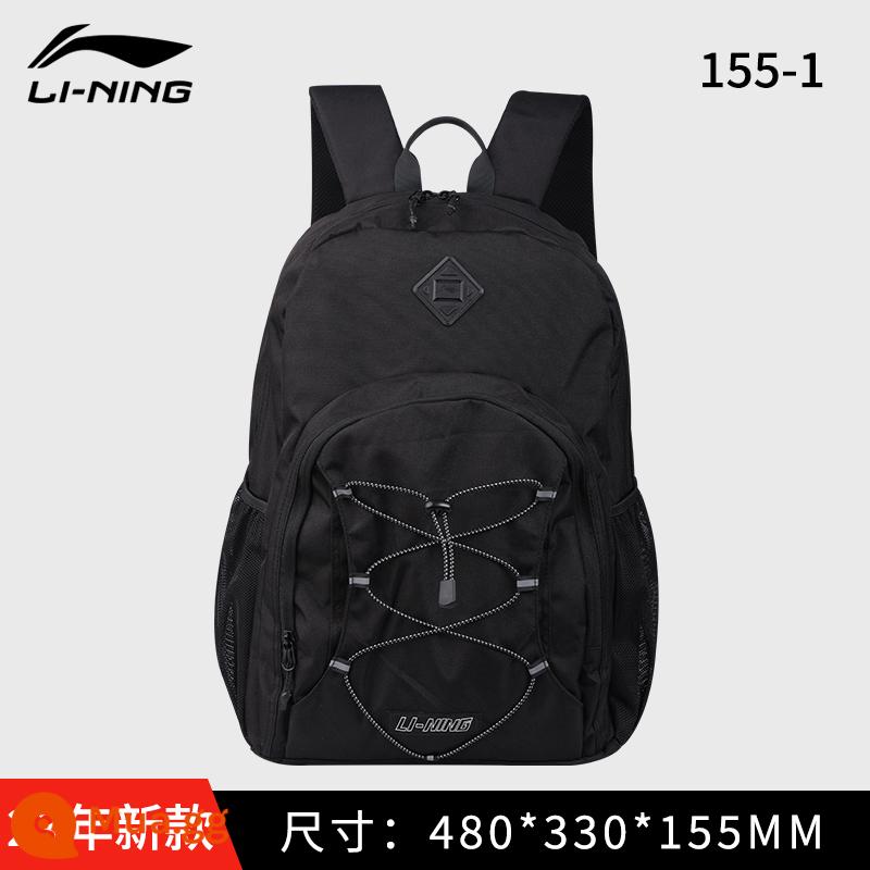 Ba lô Li Ning dành cho nam, ba lô leo núi du lịch sức chứa lớn, túi bóng rổ đại học dành cho nữ, cặp học sinh trung học cơ sở, học sinh trung học phổ thông - Tiêu chuẩn đen 155-1 [công suất lớn, nhiều lớp, chống thấm nước và chống mài mòn]