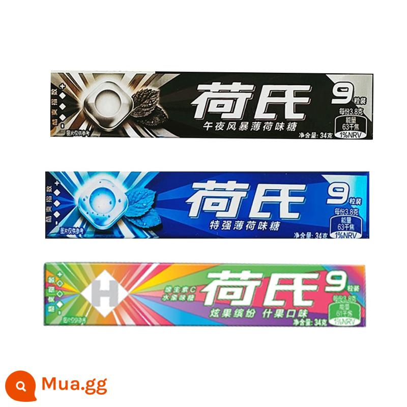 He's Mint Candy Midnight Storm Strong and Cool 34g*12 Kẹo dưỡng ẩm cho hơi thở thơm mát cực mạnh Zero Food - [Sức mạnh của 3 thanh] Bạc hà cực mạnh + cơn bão nửa đêm + hương trái cây các loại