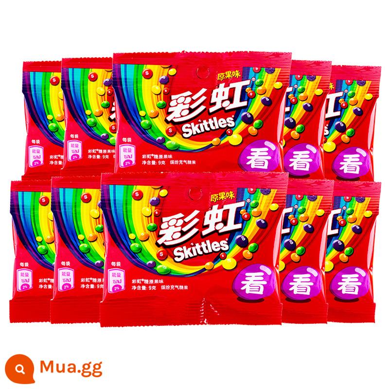 Foodie Niuniu Food Rainbow Candy Juice Sugar Chua 30 gói Hồi tưởng tuổi thơ Đường ăn vặt cổ điển - Gói nhỏ Skittles 9g*40 gói hương vị ngẫu nhiên