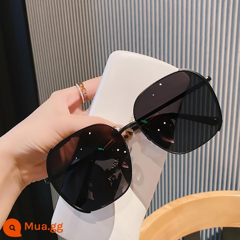 Japan [Top Luxury] Coop Koop New Seaside Sunglasses Big Face Slim Japanese Anti-UV - toàn màu đen