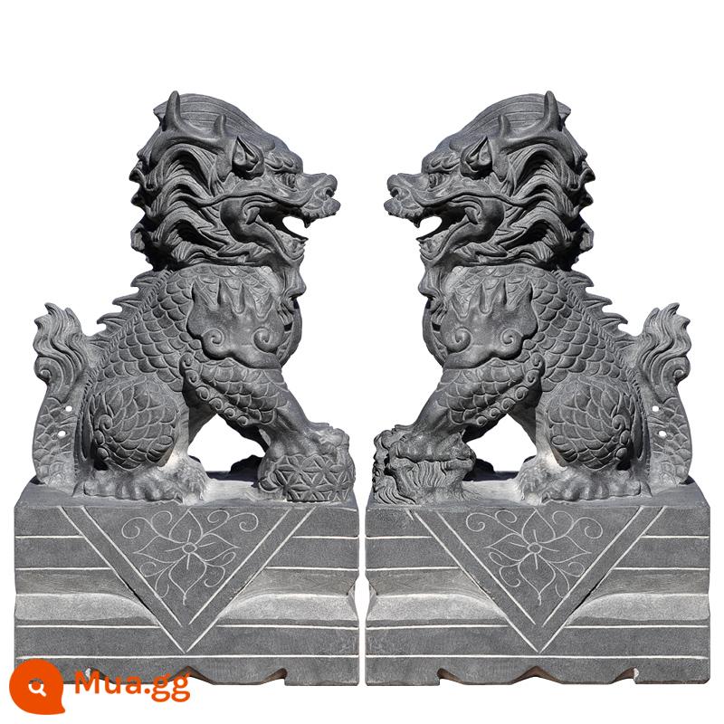 Nhà máy bán trực tiếp Bluestone Unicorn Stone Carving Stone Kirin Đồ trang trí thị trấn nhà ở Pure Natural Stone Unicorn's Pair - Kiểu vuốt rồng, cao 20, dài 10, rộng 8 cm, có đôi