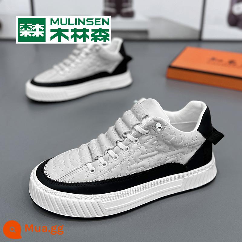 Mulinsen Mùa Xuân Nam 2023 Mới Doudou Lái Xe Một Bàn Đạp Giày Nam Thu Đông 2022 Giày Sneaker Thường Ngày - Trắng