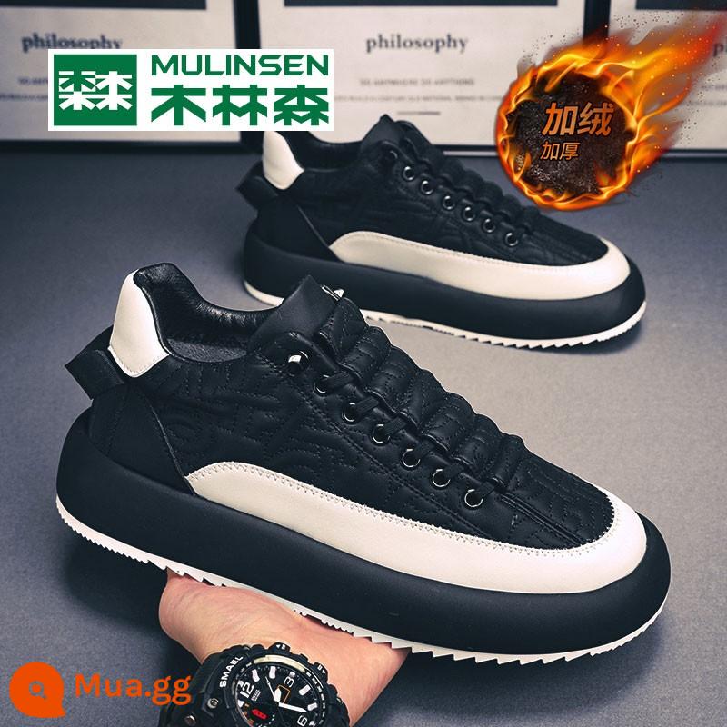 Mulinsen Mùa Xuân Nam 2023 Mới Doudou Lái Xe Một Bàn Đạp Giày Nam Thu Đông 2022 Giày Sneaker Thường Ngày - Đen 11 [kiểu nhung]