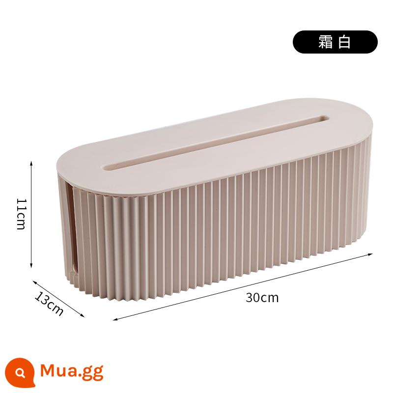 Router Hộp Bảo Quản Treo Tường Wifi Đèn Mèo Kệ Giá Rẻ Dây Hộp Dây Nối Dài Hoàn Thiện Hiện Vật - [Hộp đựng dây điện phong cách Châu Âu] Màu trắng mờ