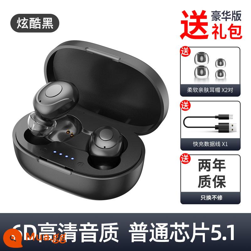 Tai nghe bluetooth true wireless 2022 mới giảm ồn 1 bên tai chất lượng siêu tốt phù hợp cho Huawei apple oppo kê vivo honor in-ear thể thao pin siêu lâu dễ thương cho nam nữ - Cool Black★Phiên bản cao cấp★Cuộc gọi HD hai tai + Hiệu ứng âm thanh gây sốc 6D