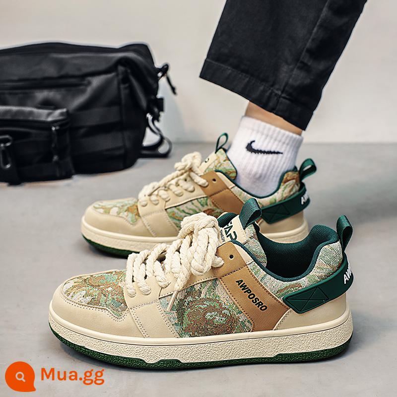 Giày Nam 2022 Mới Thu Đông Nam Lông Cừu Ấm Áp Giày Sneaker Ống Cao Thích Hợp Giày Thể Thao Thường Ngày Giày Hợp Thời Trang - Z1106 màu be