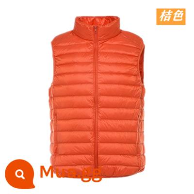 Cao Cấp Ánh Sáng Và Ánh Sáng Xuống Áo Khoác Nam Cổ Đứng Áo Vest Lót Vest Vai Trắng Vịt Xuống Áo Khoác Di Động - Quả cam