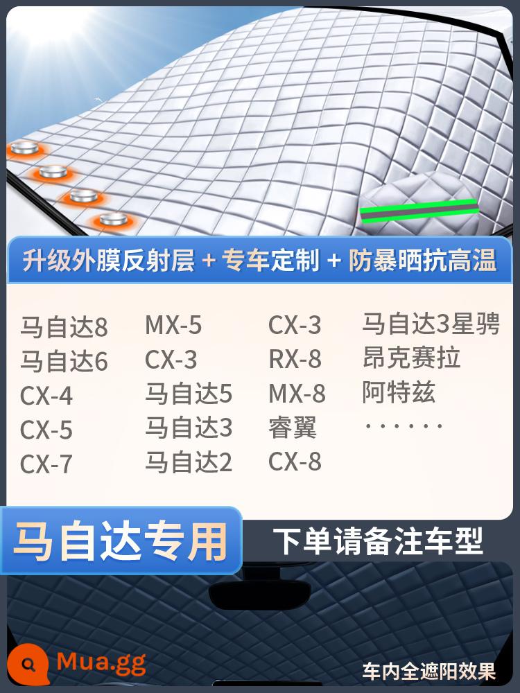 Tấm che nắng ô tô khối phía trước kem chống nắng cách nhiệt tấm che nắng kính chắn gió xe che hiện vật tấm che nắng cửa sổ ô tô rèm vải - Kích thước tùy chỉnh 1:1 [dành riêng cho Mazda] tấm che ba cửa sổ cực dày, cách nhiệt kép