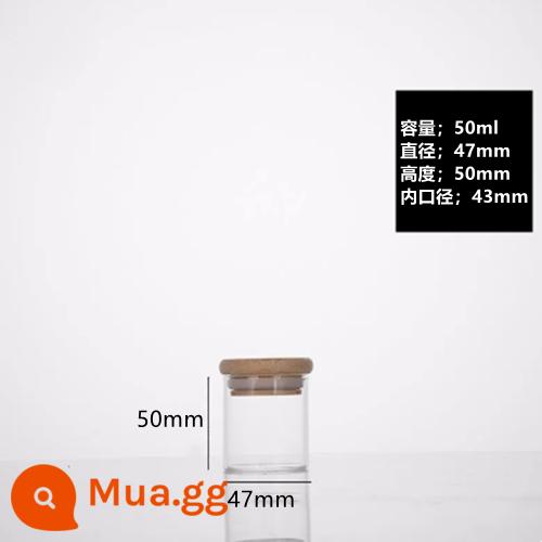 50/150/200ML tre cao cấp nắp thủy tinh chai mọng nước bột viên đóng gói mẫu chai nút chai rỗng chai thuốc - nắp tre 47*50 50ml