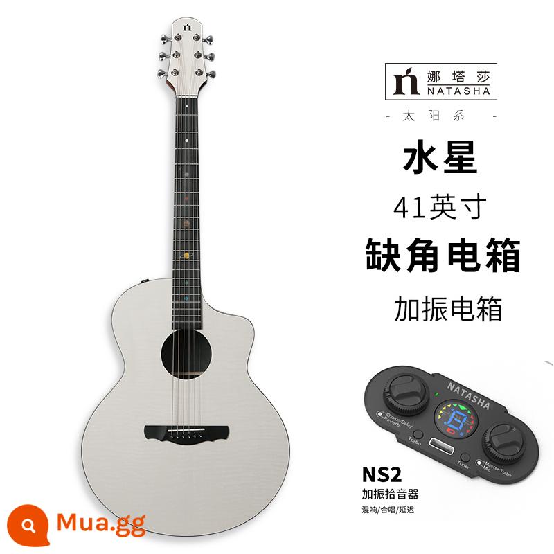 Natasha Hệ Mặt Trời Thủy Ngân HPL veneer 36 inch 41 inch điện hộp sinh viên mới bắt đầu dân gian đàn guitar - Hộp điện rung notch thủy ngân 41 inch