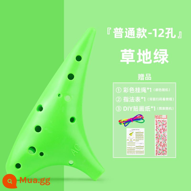 Ve Sầu Vàng Ocarina 12 Lỗ Nhựa Nhựa Alto C Giai Điệu 12 Lỗ AC Giai Điệu Ocarina Chống Rơi Học Sinh Người Mới Bắt Đầu - AC tầm trung thông thường màu xanh lá cây + quà tặng miễn phí