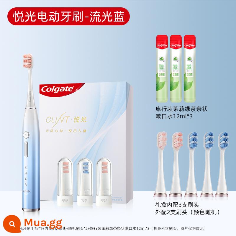 Colgate Gong Jun cùng bàn chải streamer bàn chải đánh răng điện người lớn sonic couple sạc hoàn toàn tự động giá trị cao - Bàn chải điện/bộ truyền phát dòng Yueguang màu xanh lam (có đầu bàn chải * 5)