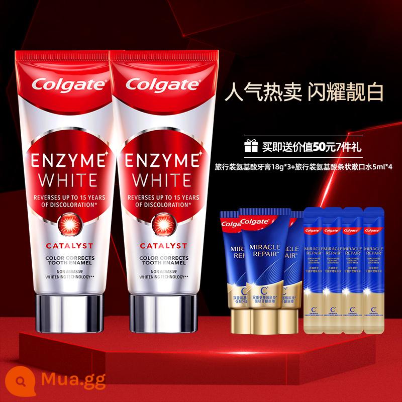 Kem đánh răng Colgate hoạt tính khan men nhập khẩu, kem đánh răng làm trắng răng trắng sáng, hơi thở thơm tho, bộ florua - Kem đánh răng enzyme bán chạy nhập khẩu*2