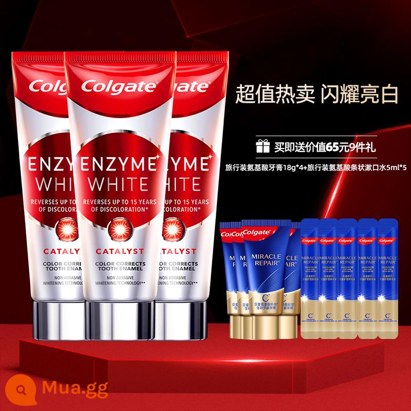 Kem đánh răng Colgate hoạt tính khan men nhập khẩu, kem đánh răng làm trắng răng trắng sáng, hơi thở thơm tho, bộ florua - Bán giá tốt nhất-Kem đánh răng enzyme nhập khẩu*3