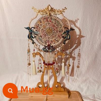 Của cô dâu kiểu Trung Quốc nhóm quạt Tú Hà quần áo cưới đám cưới quạt handmade chất liệu tự làm bao bì quà tặng bạn gái quạt - Cùng nhau bay [Hình hoa mận] Màu sâm panh