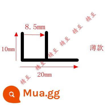 5mm681012mm hợp kim nhôm hồ sơ khe cắm thẻ khóa màu đen và trắng dải cạnh trượt ray dẫn hướng bọc dải trang trí trong khe F - 8,5mm/mét trong vòng 20*10mm