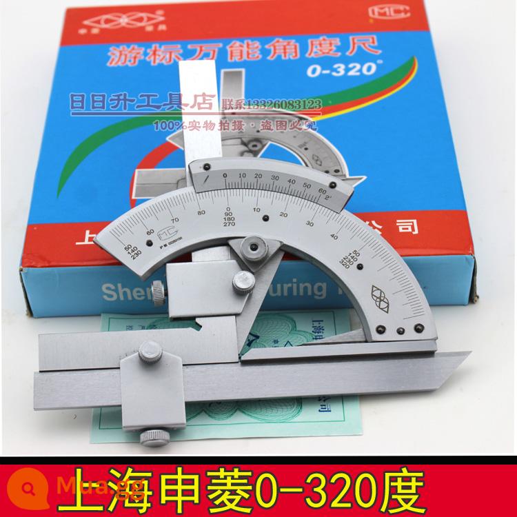 Chengquan Shenling Lugong thép không gỉ thước đo góc đa năng thước đo góc vernier đo góc dụng cụ 0-320-360 - Thượng Hải Shenling 0-320 độ