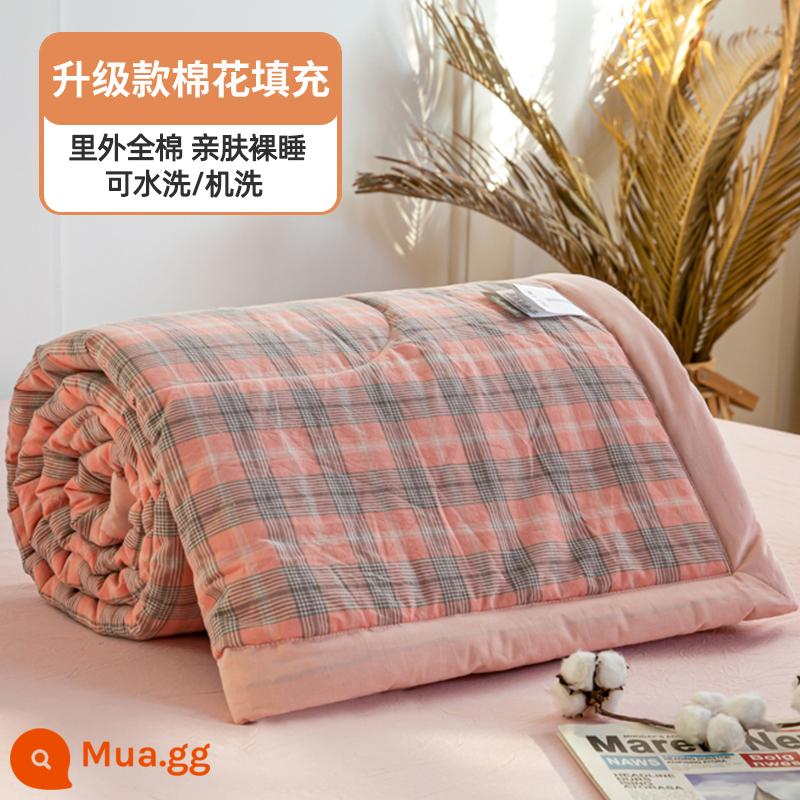 100% cotton bên trong và bên ngoài chăn mùa hè chăn điều hòa mùa hè chăn mát cotton nguyên chất đôi đơn có thể giặt bằng máy mùa hè lõi chăn mỏng - Bột trẻ trung [100% cotton bên trong và bên ngoài, mềm mại và thân thiện với da]