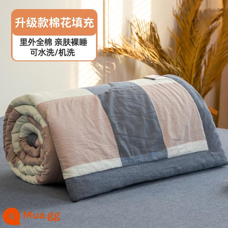 100% cotton bên trong và bên ngoài chăn mùa hè chăn điều hòa mùa hè chăn mát cotton nguyên chất đôi đơn có thể giặt bằng máy mùa hè lõi chăn mỏng - Mi Brown Zhang Qingge [100% cotton bên trong và bên ngoài, mềm mại và thân thiện với da]