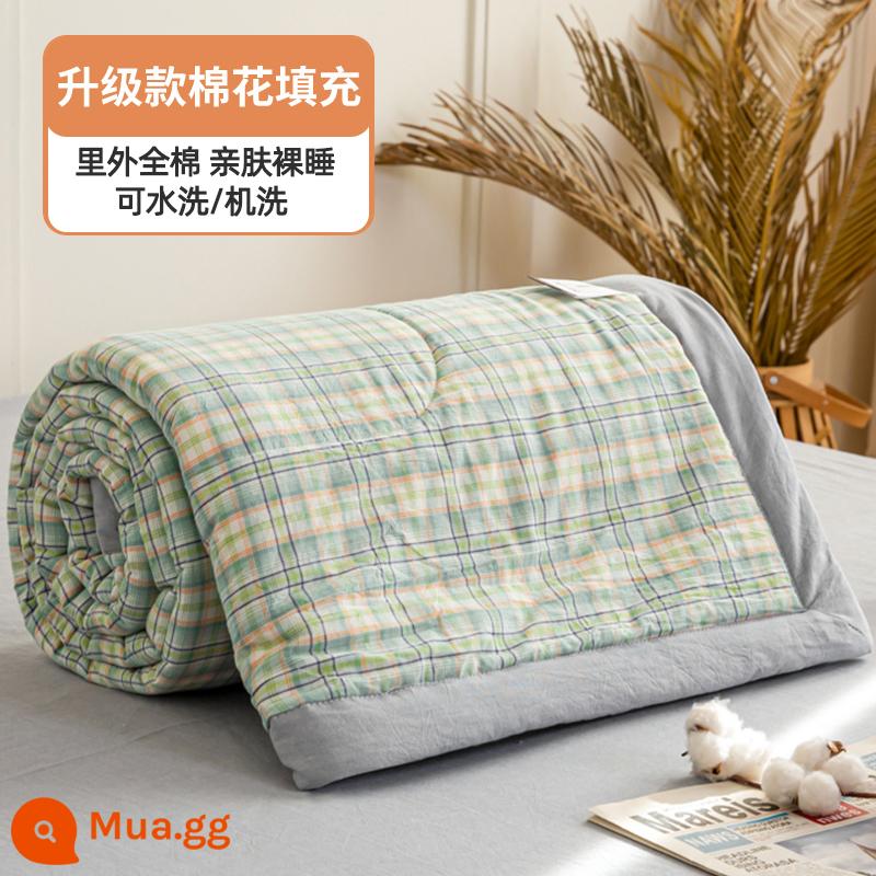 100% cotton bên trong và bên ngoài chăn mùa hè chăn điều hòa mùa hè chăn mát cotton nguyên chất đôi đơn có thể giặt bằng máy mùa hè lõi chăn mỏng - Rừng và xanh [100% cotton bên trong và bên ngoài, mềm mại và thân thiện với da]