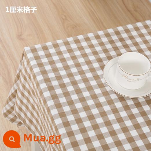 Bắc Âu ca rô khăn trải bàn nguyên chất cotton và vải lanh dày bàn cà phê ghế sofa hiện đại tươi ca rô khăn trải bàn khăn trải bàn đơn giản - lưới cà phê nhỏ