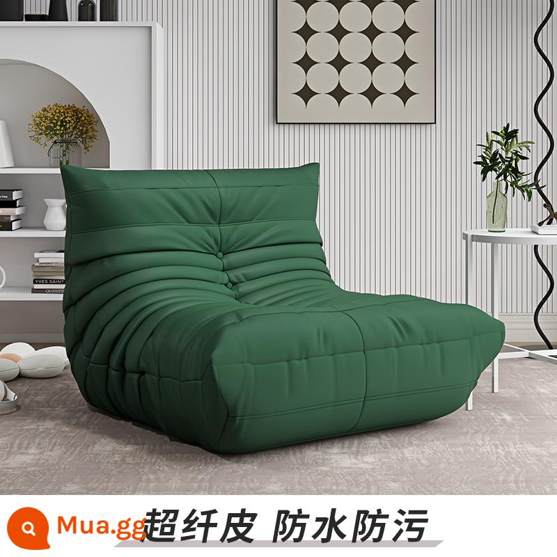 Sofa lười có thể nằm và ngủ sofa sâu bướm ban công chiếu tatami sofa phòng ngủ nhỏ sofa đơn ghế lười - Màu xanh đậm [da vi sợi]