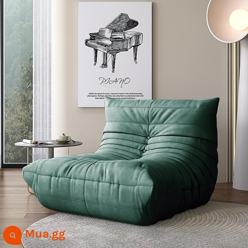 Sofa lười có thể nằm và ngủ sofa sâu bướm ban công chiếu tatami sofa phòng ngủ nhỏ sofa đơn ghế lười - Xanh đậm [da lộn nhập khẩu]