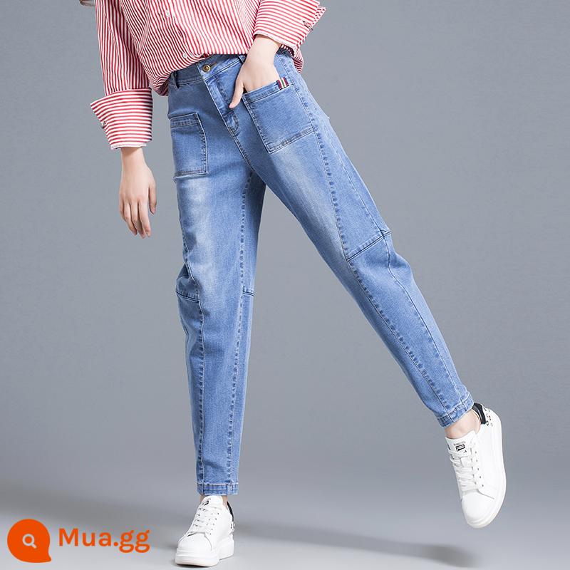 Denim Thông 69.5/Cái 100/2 Mảnh Trang Quần Jean Nữ Thu Đông Cao Cấp Bố Quần - Mẫu đơn màu xanh nhạt Dy86201