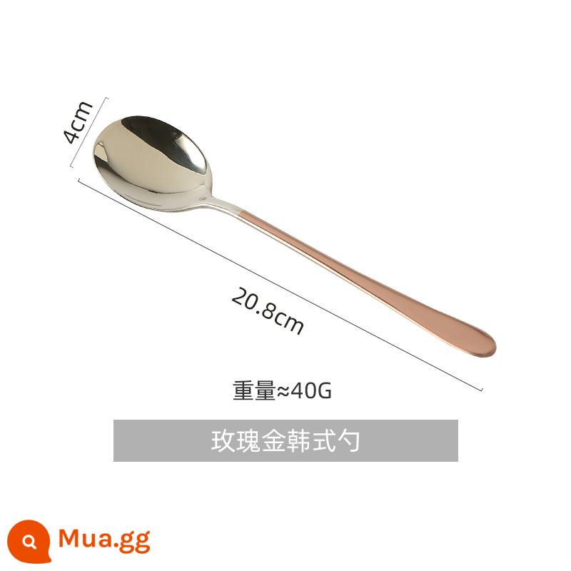 Muỗng inox 304 Kawashima House gia dụng cao cấp thìa ăn bibimbap Hàn Quốc thìa canh cán dài thìa múc súp thìa để bàn - thìa hàn quốc màu vàng hồng