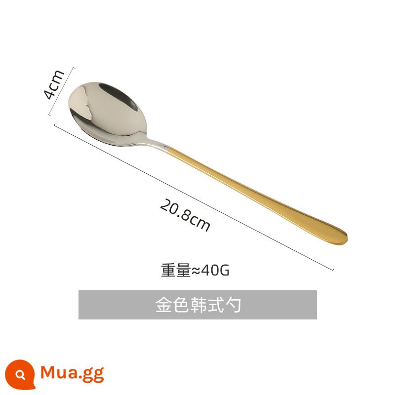 Muỗng inox 304 Kawashima House gia dụng cao cấp thìa ăn bibimbap Hàn Quốc thìa canh cán dài thìa múc súp thìa để bàn - Thìa vàng Hàn Quốc