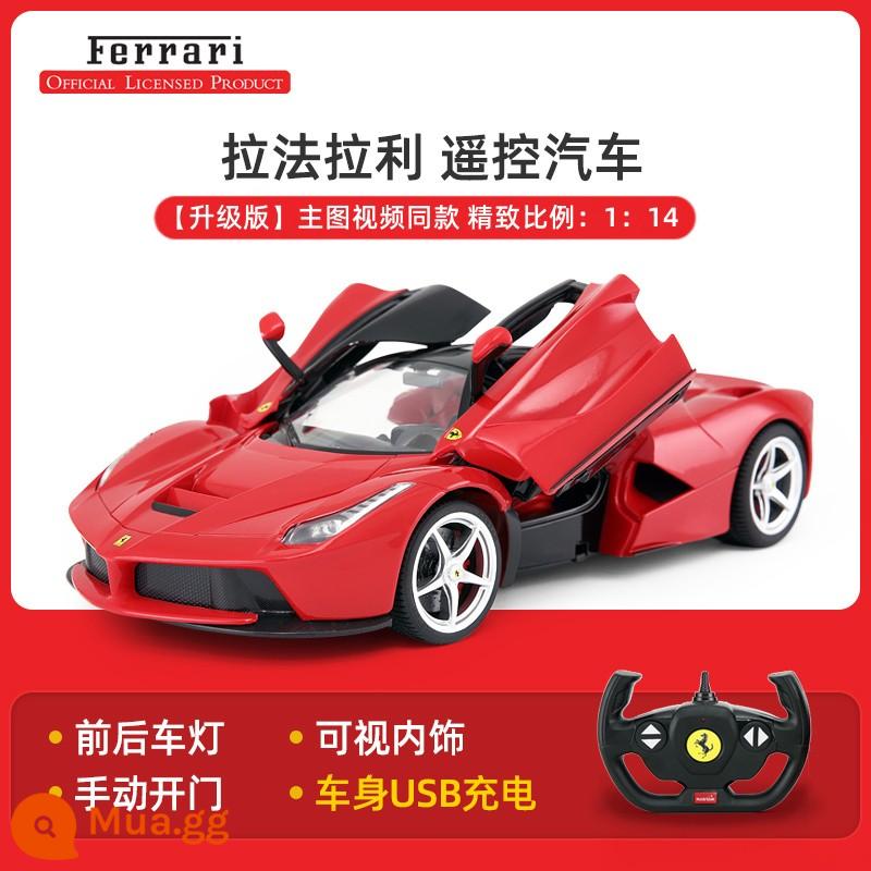 Xe điều khiển từ xa Xinghui Ferrari có thể mở cửa vô lăng sạc điều khiển từ xa năng động cậu bé đua xe đồ chơi trẻ em xe thể thao - Tay cầm điều khiển từ xa Ferrari 1:14 [Sạc USB] màu đỏ