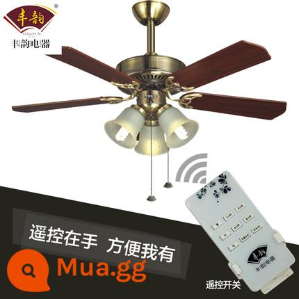 Fengyun Electric FY-113 Quạt trần 42 inch Đèn quạt điện Nhà hàng đơn giản Quạt đèn chùm Quạt trần cổ châu Âu - điều khiển từ xa