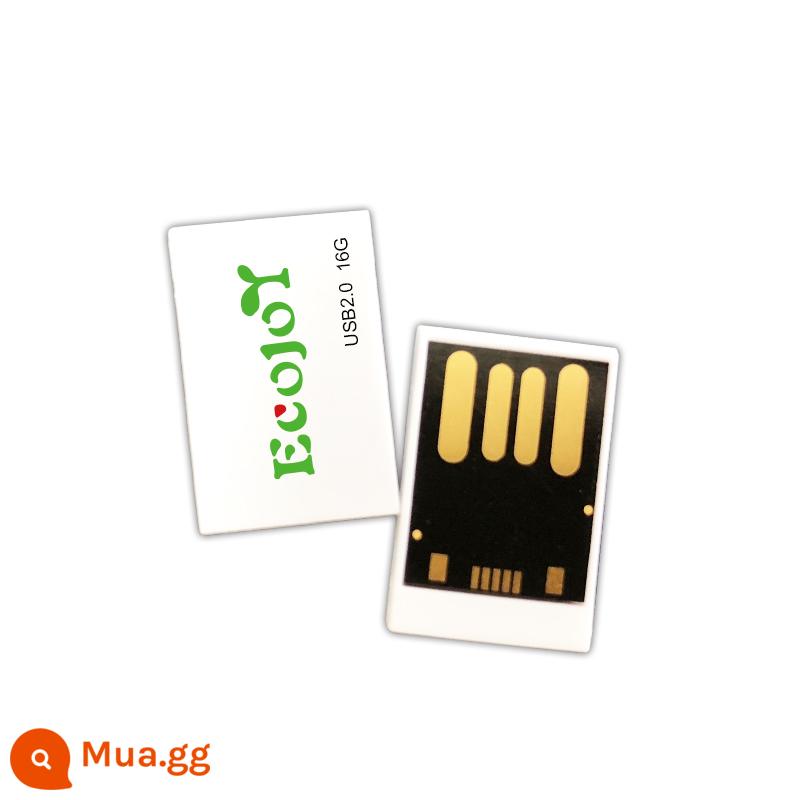 ECOJOY/Art Thưởng thức ổ đĩa flash 16GUSB 2.0 điện thoại di động mini không sắt siêu mỏng đĩa U nhỏ chống nước không kim loại USB công ty - 16G [Ngắn] Không xốp - Trắng