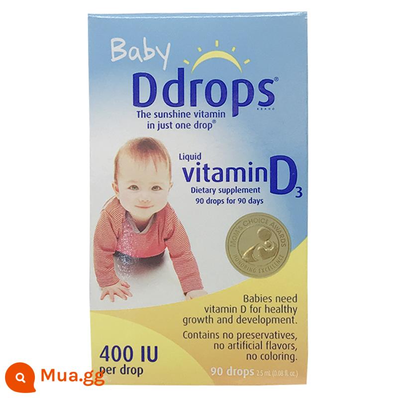 Vitamin D3 giọt Ddrops của Mỹ cho bé sơ sinh VD3 bổ sung canxi cho trẻ sơ sinh và trẻ nhỏ Vitamin D3 cho bé - Màu xanh 400iu 0-1 tuổi