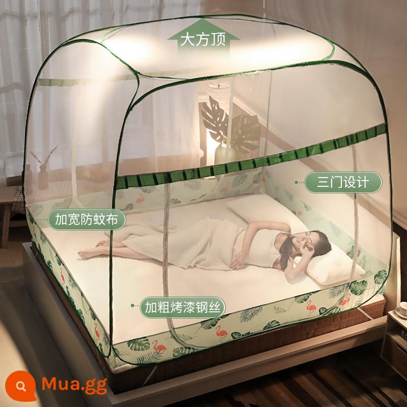 Không cần cài đặt lưới chống muỗi yurt lều chống rơi mô hình trẻ em tài khoản nhà phòng ngủ mới mã hóa dày Vig - Rừng (ba cửa)