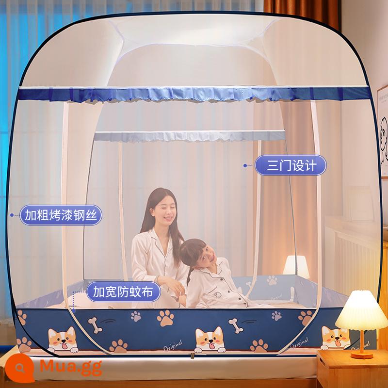 Không cần cài đặt lưới chống muỗi yurt lều chống rơi mô hình trẻ em tài khoản nhà phòng ngủ mới mã hóa dày Vig - Little Corgi (ba cửa)