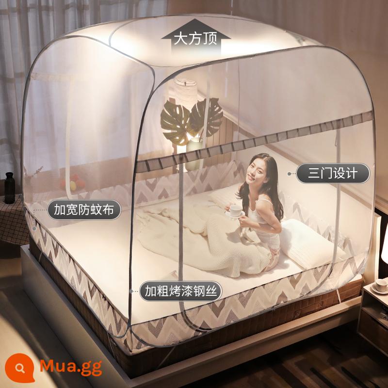 Không cần cài đặt lưới chống muỗi yurt lều chống rơi mô hình trẻ em tài khoản nhà phòng ngủ mới mã hóa dày Vig - Lingsu (ba cửa)