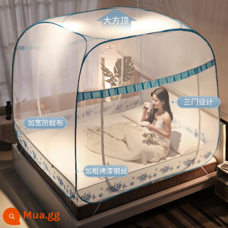 Màn chống muỗi home 2022 mới kiểu wg yurt chống rơi miễn phí lắp đặt màn chống muỗi new bed lều 1.5 m 2 - Trăm Chim [Ba Cửa·Đầy Đáy]