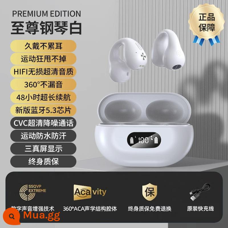 Tai nghe bluetooth không dây dẫn truyền xương thể thao không kẹp trong tai gầy chính thức hàng đầu cửa hàng chính hãng mới 2022 - Phiên bản Extreme - Trắng [chip nhập khẩu 5.3★Chất lượng âm thanh không bị méo tiếng HIFI★Giảm tiếng ồn cuộc gọi thông minh]