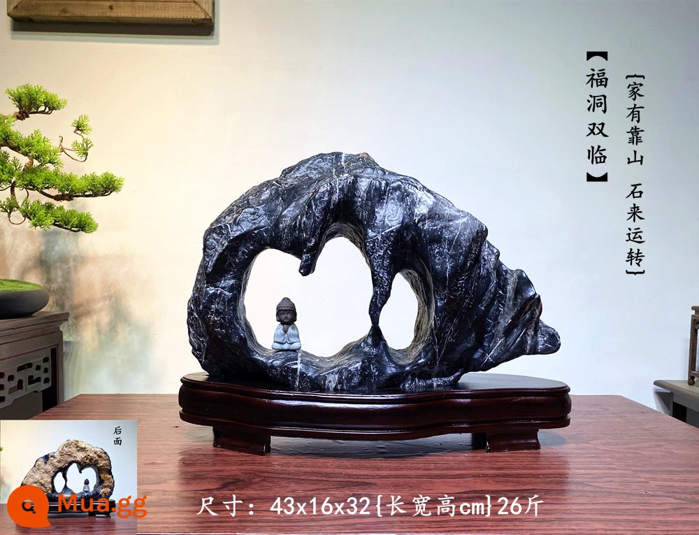 Trang trí đá Lingbi tự nhiên đá thô phòng khách phòng khách Bonsai Taihu Stone Office Xuangan Town House Loc -Water Stone Stone - con công màu xanh