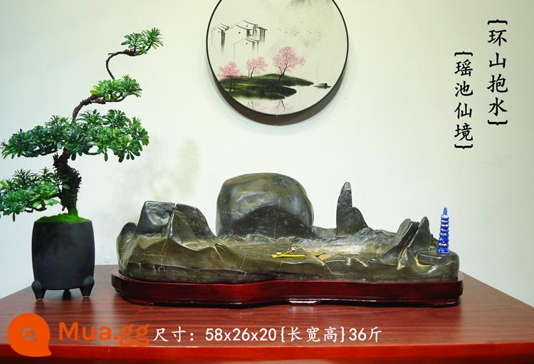 Trang trí đá Lingbi tự nhiên đá thô phòng khách phòng khách Bonsai Taihu Stone Office Xuangan Town House Loc -Water Stone Stone - xanh hải quân