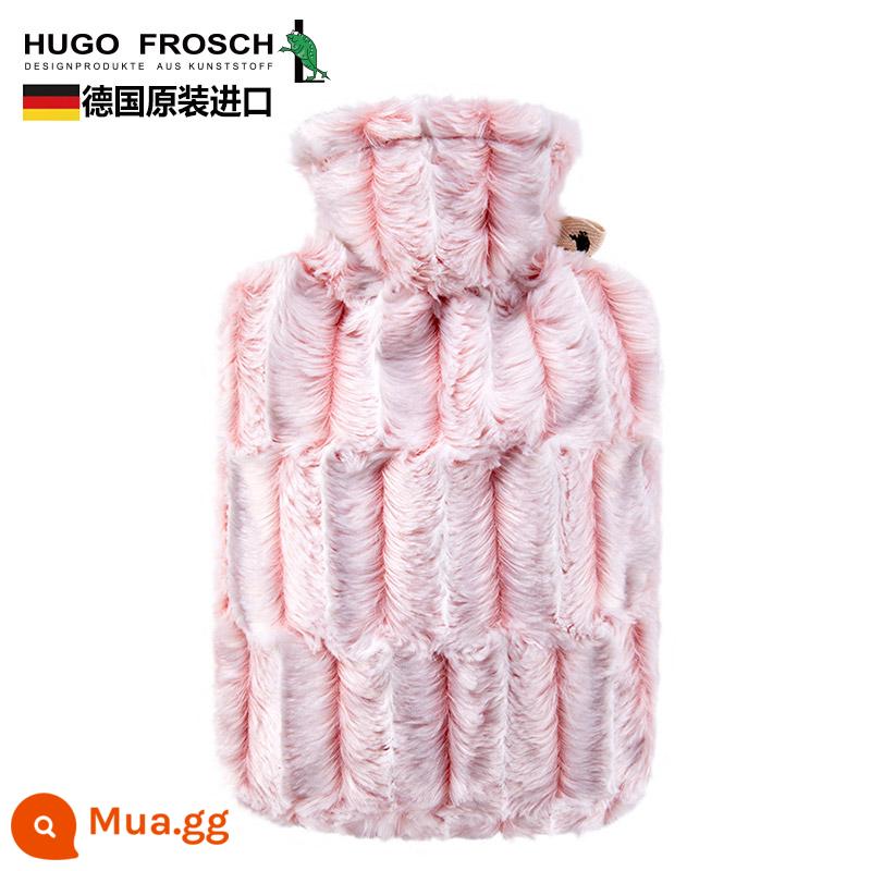 Đức nhập khẩu túi nước nóng xả dày chống cháy nổ HUGO Frosch túi nước nóng lớn chứa đầy nước - Mẫu nhung 1.8L - hồng nhạt (kèm áo khoác nguyên bản)