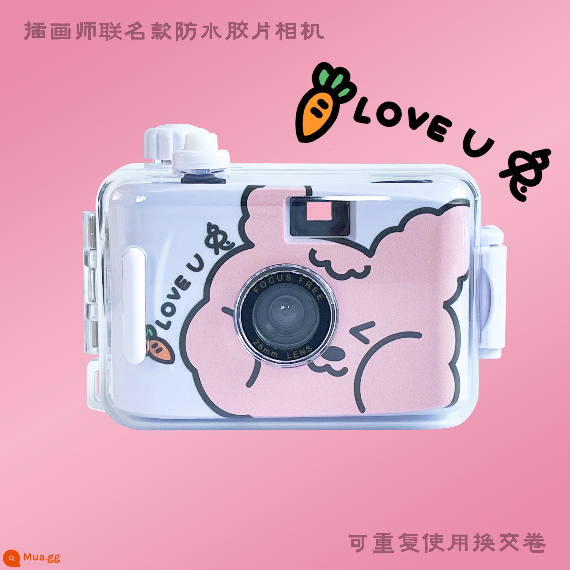 Miễn phí vận chuyển đánh lừa máy ảnh phim retro máy phim không Polaroid không dùng một lần máy ảnh phim quà tặng ngày sinh viên - Mô hình chung của họa sĩ minh họa thỏ LOVE YOU