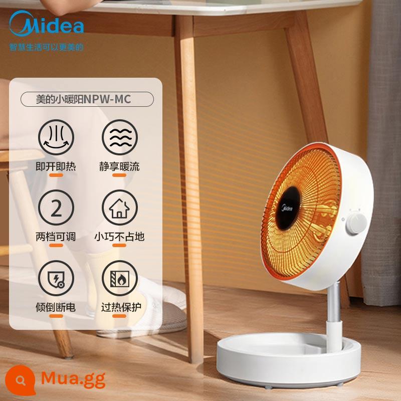 Máy sưởi mặt trời Midea nhỏ máy sưởi điện gia dụng nhỏ mini để bàn tiết kiệm điện quạt sưởi tốc độ nhiệt - [màu trắng thanh lịch]