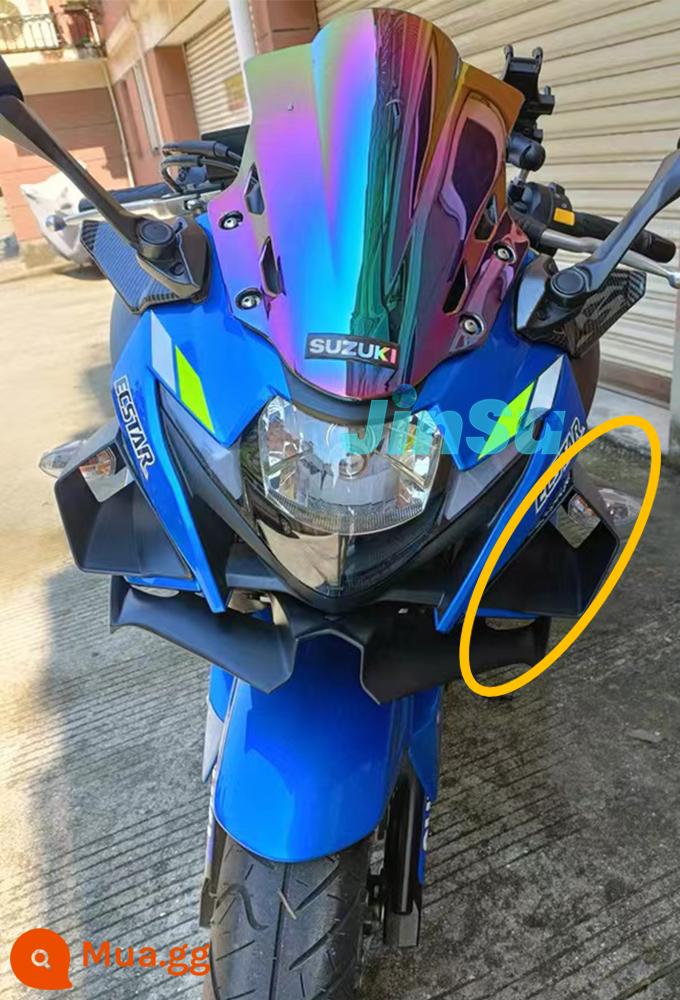 Suzuki đầu máy GSX250R môi dưới sửa phụ kiện cố định cánh gió gương hậu cạnh tranh kính chắn gió nâng cao kính chắn gió trước - Cánh cố định GP đen mờ