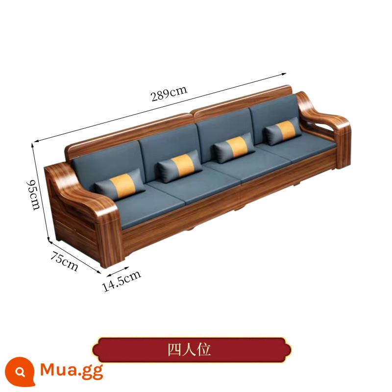 Wujinmi đầy đủ sofa bằng gỗ kết hợp hiện đại ánh sáng phòng khách sang trọng lưu trữ lưu trữ đồ nội thất mới của Trung Quốc - Bốn người